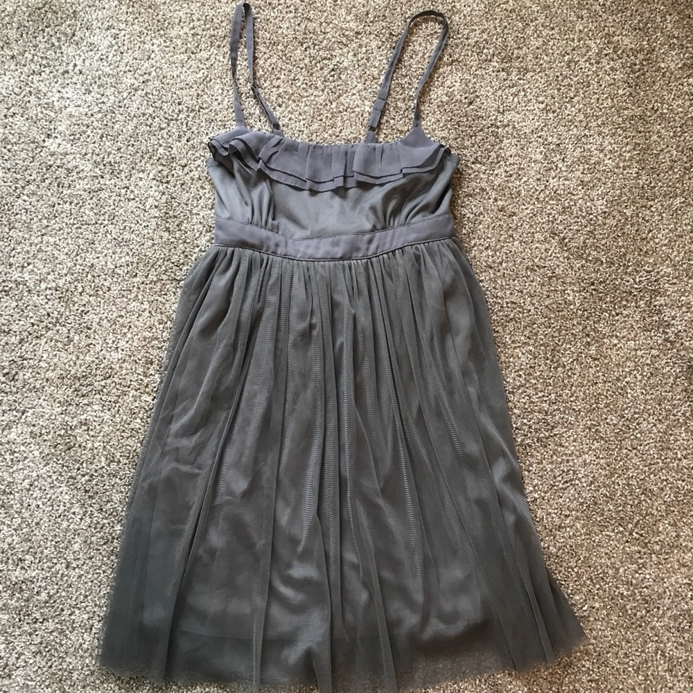 Grey tulle mini dress